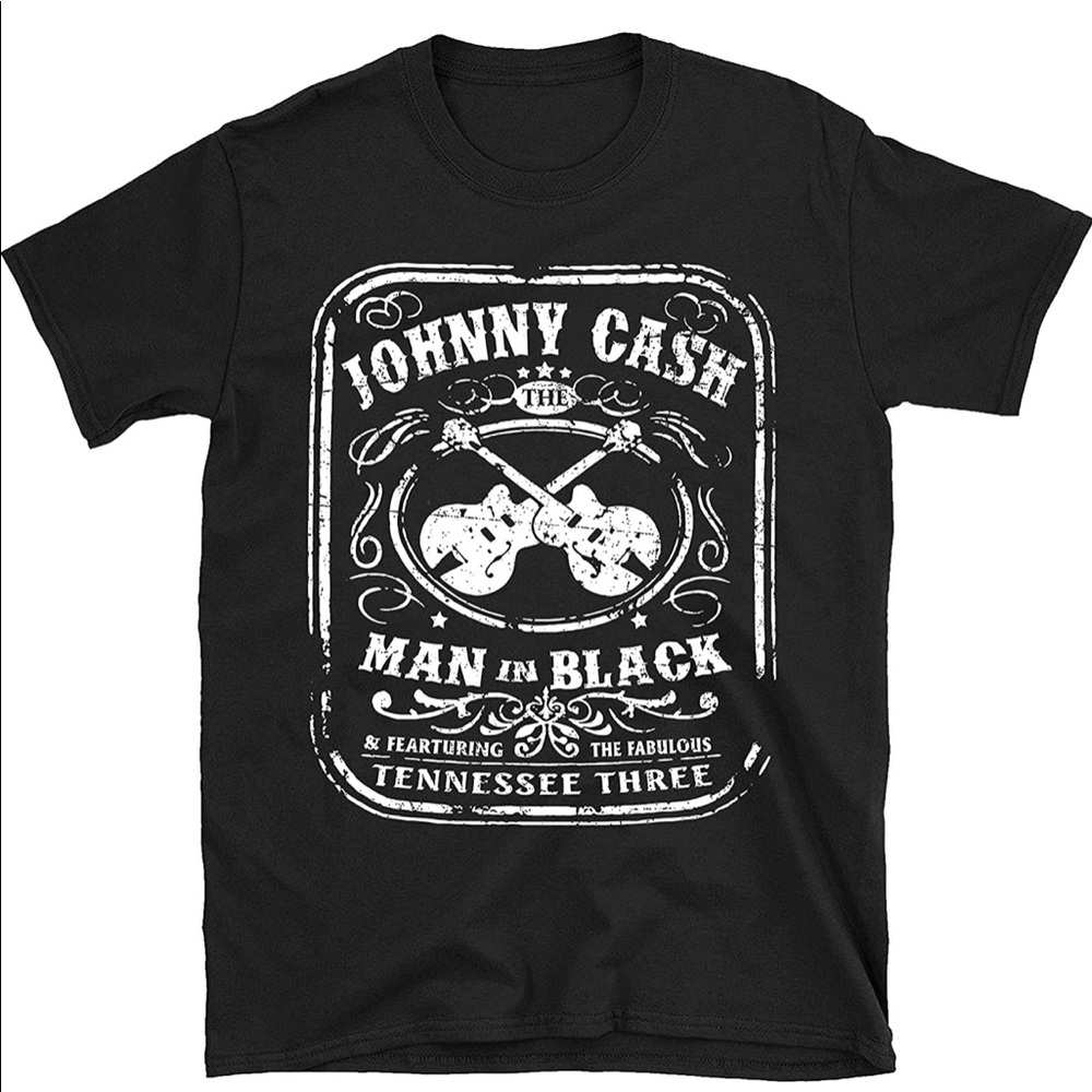 Johnny Cash Man in Black and Featuring The Rock Music Shirt Sz M